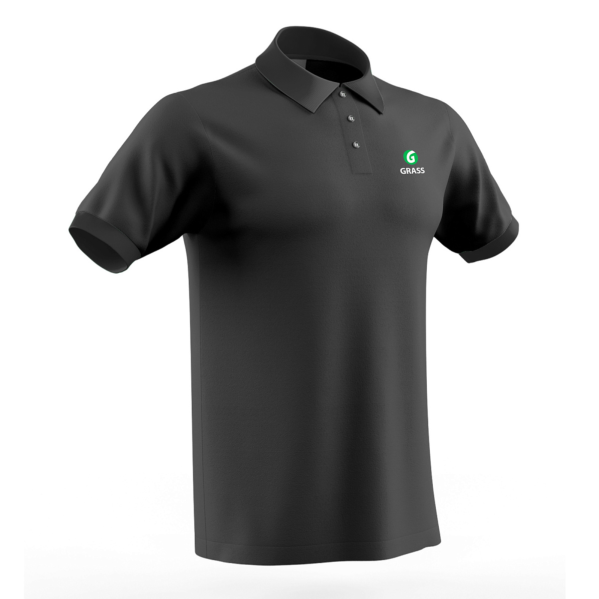 Рубашка поло с логотипом Grass (размер M) черная